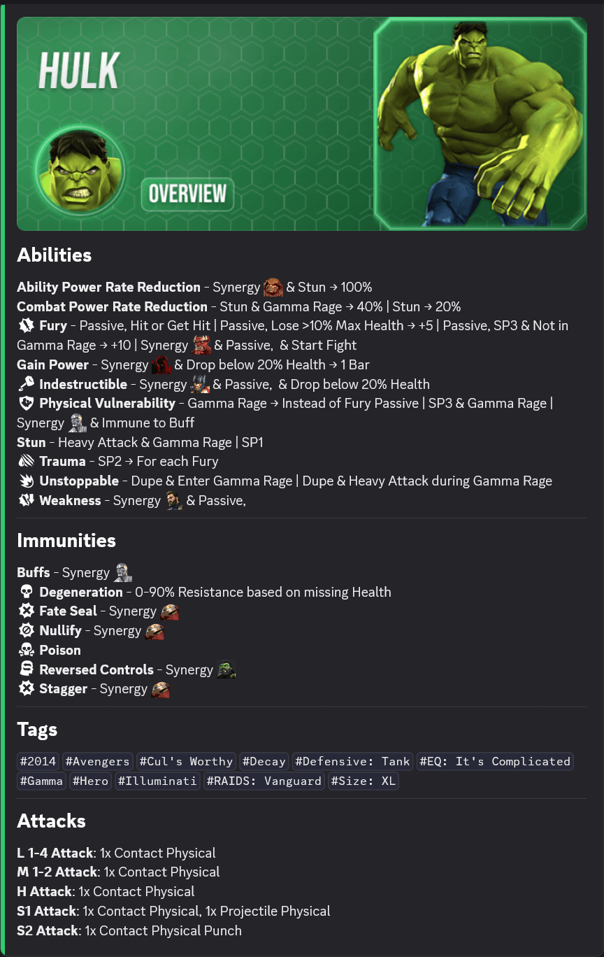 champion overview command preview